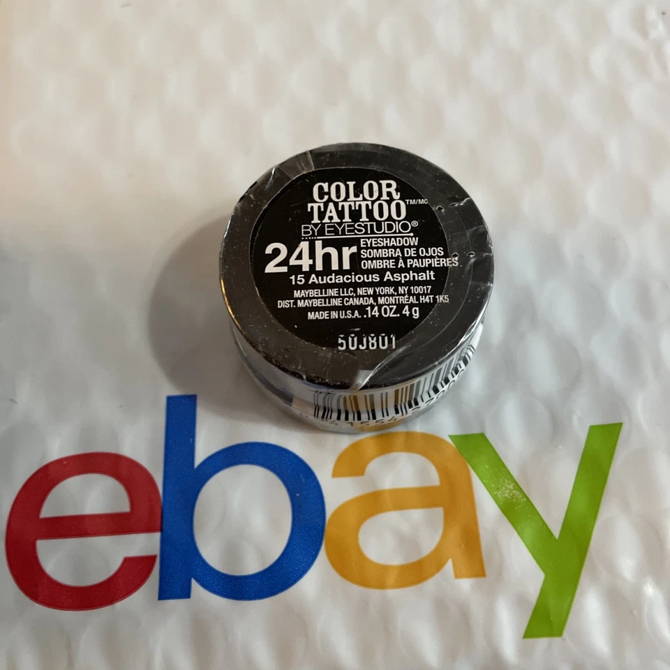 SEALED Maybelline Color Tattoo Eye Shadow Cream Gel 15 AUDACIOUS ASPHALT - Image 2 of 2