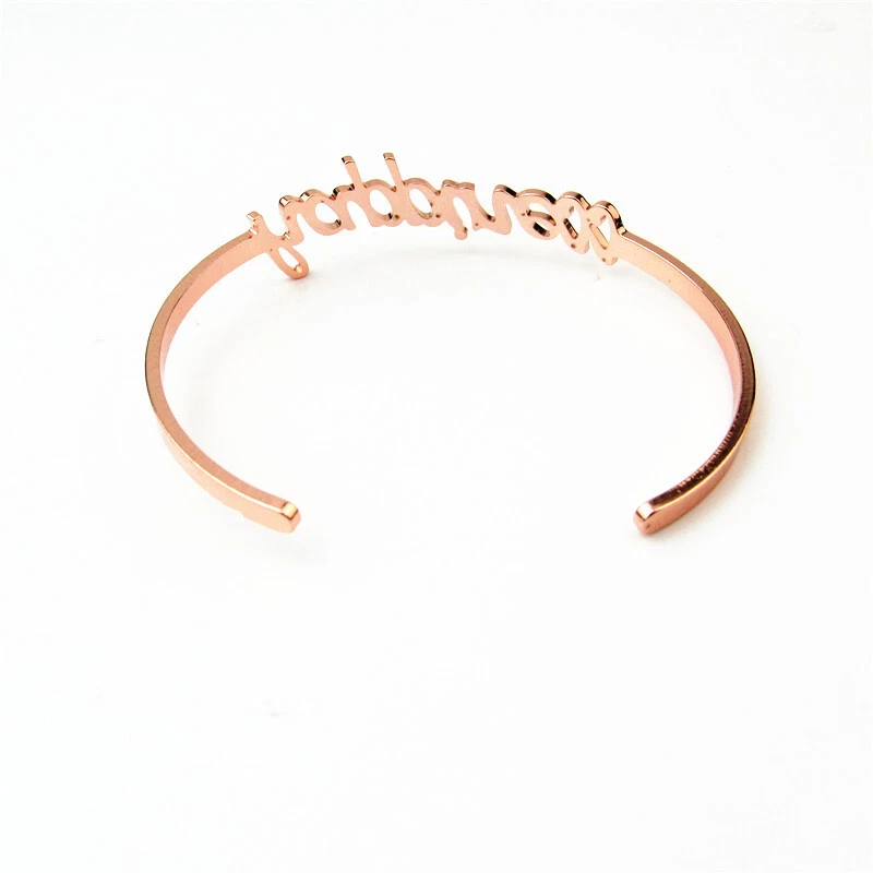 925 Versilbert Armreif Armband Ins Buchstabe Graviert Glück Liebe Krone Gift - Bild 4 von 4