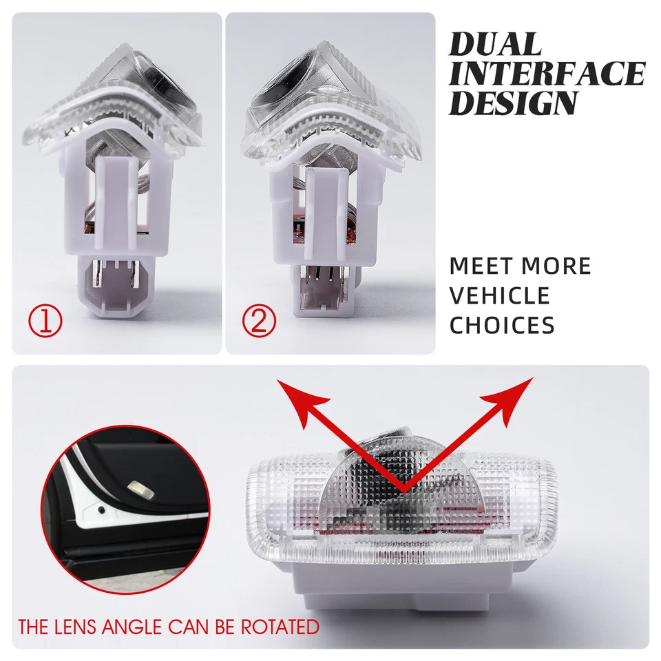 2X Luces LED blancas de cortesía para puerta Toyota Land Cruiser Sequoia 2008-2021 Foto 4 de 4