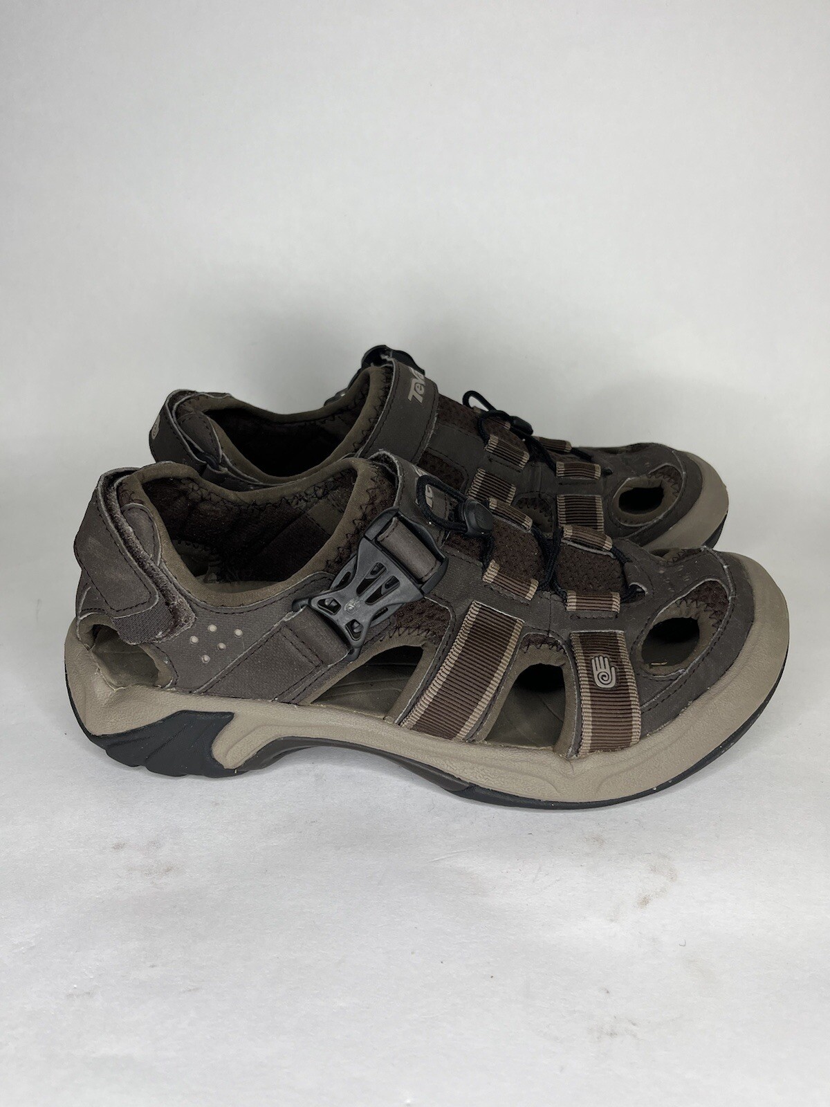 Teva Sandals Men Size Comfort Walking Water Shoes Brown Synthetic