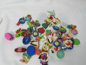 Lot Of Vintage Christmas Animals and Other Pencil Erasers