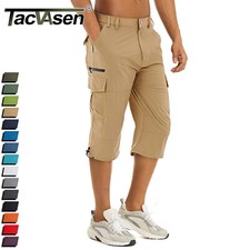 Mens 3/4 Capri Shorts Below Knee Quick Dry Cargo Work Casual Sports Hiking Pants