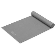 GAIAM Yoga Mat with Yoga Mat Carrier Sling, GREY, 72"L x 24"W x 1/4 Inch Thick