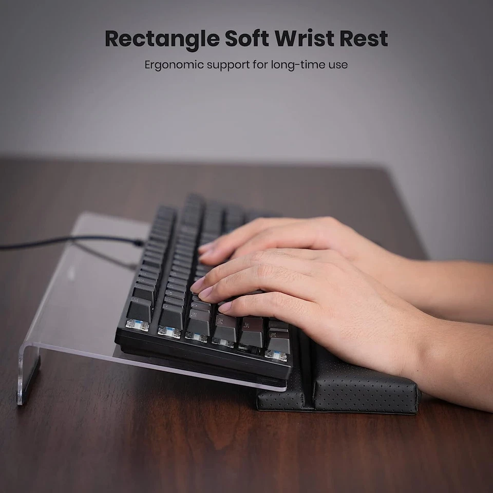 Clear Acrylic Tilted Computer Keyboard Holder for Easy Ergonomic Typing, Wrist - Image 2 of 4