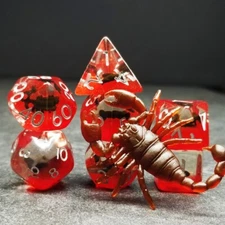 Sage's Scorpion Familiar Resin Polyhedral Dice Set | Dungeons DnD RPG TTRPG