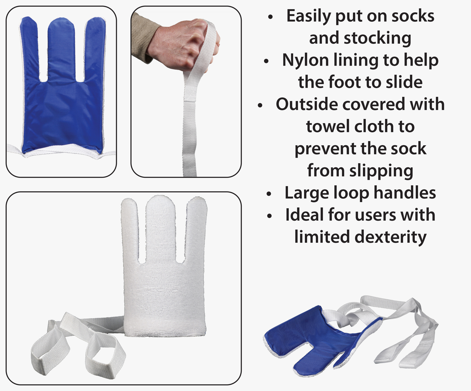 Flexible Sock and Stocking Aid Help Put Socks On Mobility Disability