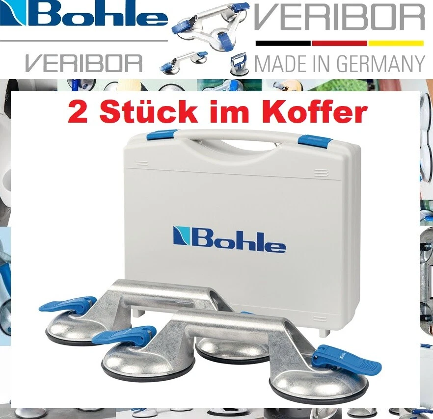 VERIBOR Saugheber Set 2 Stück im Koffer , Vakuumheber BO S2.421