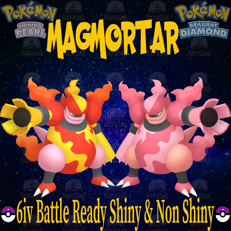 Pokemon Magmortar Shiny & Non Shiny 6iv Brilliant Diamond and Shining Pearl Home