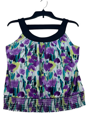 AGB Petite Blouse Womens Size Small Petite SP Multicolor Sleeveless Stretch