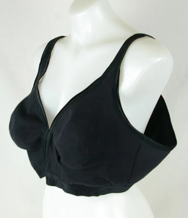Cacique Solid Black Wire Free Full Coverage Bra W… - image 3
