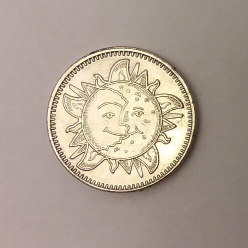 Sun Face Crescent Moon Celestial Atomic Souvenir Coin Token 20mm