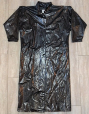 Vtg Kenn Sporn Wippette Women's S Long Snakeskin Print Vinyl Trenchcoat Raincoat