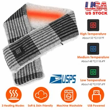 Electric Heated Scarf USB Rechargeable Neck Heating Pad Winter Warmer Wrap Shawl