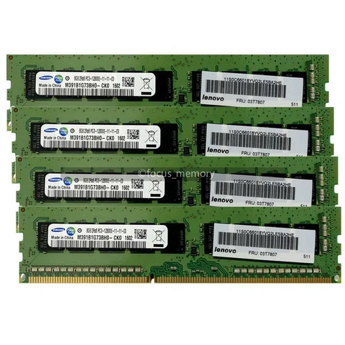 DDR3 32GB 4x 8 GB PC3-12800E 1600MHz Ram ECC Ungepuffertes UDIMM für Workstation