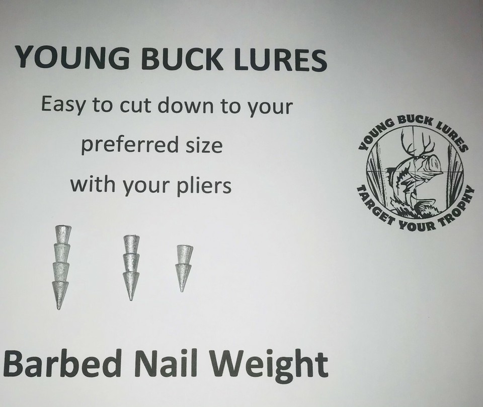 1/8 Oz Lead Nail Weights For Wacky Neko Swimbaits - Finesse Fishing Sinker Pack (10-50 Count)