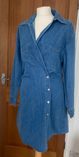 ZARA  SHORT DENIM WRAP DRESS  NEW SIZE M