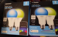 Merkury Innovations Smart WIFI LED Light Bulbs Color And White 3 Pack