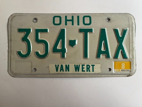 1989 Ohio License Plate TAX Not A Vanity Just A Random Prefix Tax 1989-ohio-license-plate-tax-not-a-vanity-just-a-random-prefix-tax