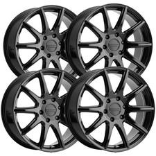 Set-4 Raceline 159b Spike 22x9.5 6x5.5 15mm Gloss Black Wheels Rims 22 Inch