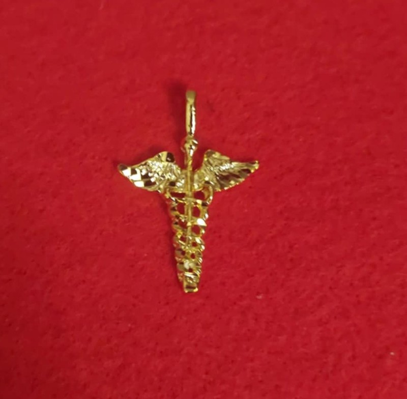 14kt Gold Plated Caduceus Charm Pendant 2735 - Product main view