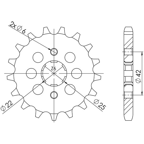 Ritzel P530 - Z17 (DIS.20400) Honda 350 CB F/F1 Four 72/74-image