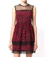 Bnwt RED VALENTINO Pure SILK HEARTS & LACE Dress 40 IT / 6 - 8 UK NEW