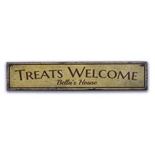 Treats Welcome Sign, Wood Dog Gift -Distressed Wooden Sign