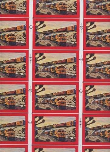 Uncut Sheet Santa Fe Railroad Playing Cards Trains Passing Scenic West Diamonds