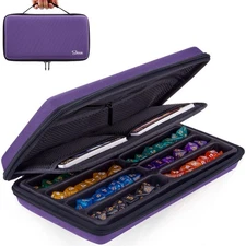 SIQUK Dice Case DND Box Storage Organizer Holder with Handle Removable Slotted