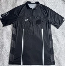 Official Sports OSI USSF Pro SS Soccer Referee Jersey - Black Large -Gently Used