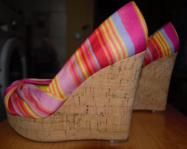 Women Nine West Heels Yellow Textile 38.5