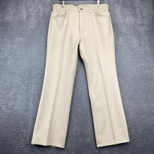 Vintage Levis Mens Beige Dacron Polyester Casual Pants Size 36x30 Trousers