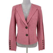 Cabi Jacket Womens 8 Pink Stretch Knit Blazer Pockets Unlined Career Coastal