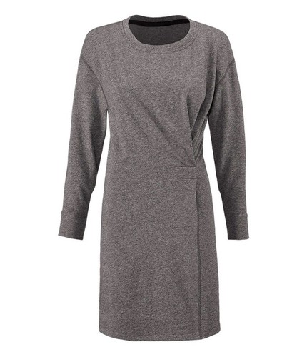CAbi Womens Charcoal Gray Put-On Faux Wrap Stretch Dress, Size S Small #3650 NEW