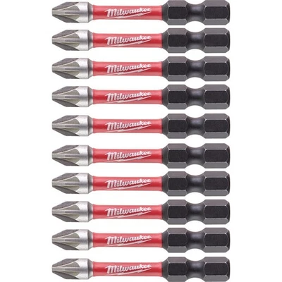 Milwaukee Shockwave Impact Screwdriver Bit PZ2 Hex 1/4 Torsion Durable Shank Tip