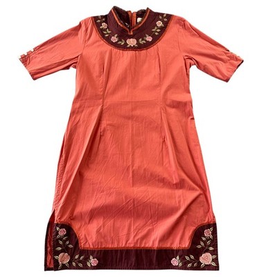 Vintage Somerset Bay Floral Embroidered High Neck Dress Coral Prarie Cottagecore | eBay Vintage Somerset Bay Floral Embroidered High Neck Dress Coral Prarie Cottagecore | eBay