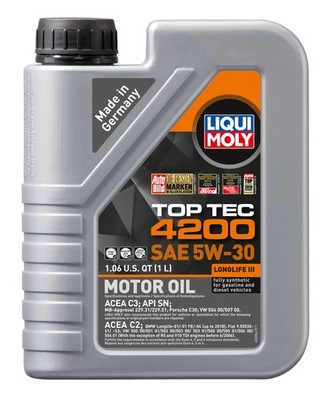 LIQUI MOLY 1L Top Tec 4200 New Generation Motor Oil SAE 5W30 - Case of 6