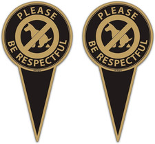 No Dog Poop Sign for Yard with Stake, 2 Pack, 12" X 6", Double Sided