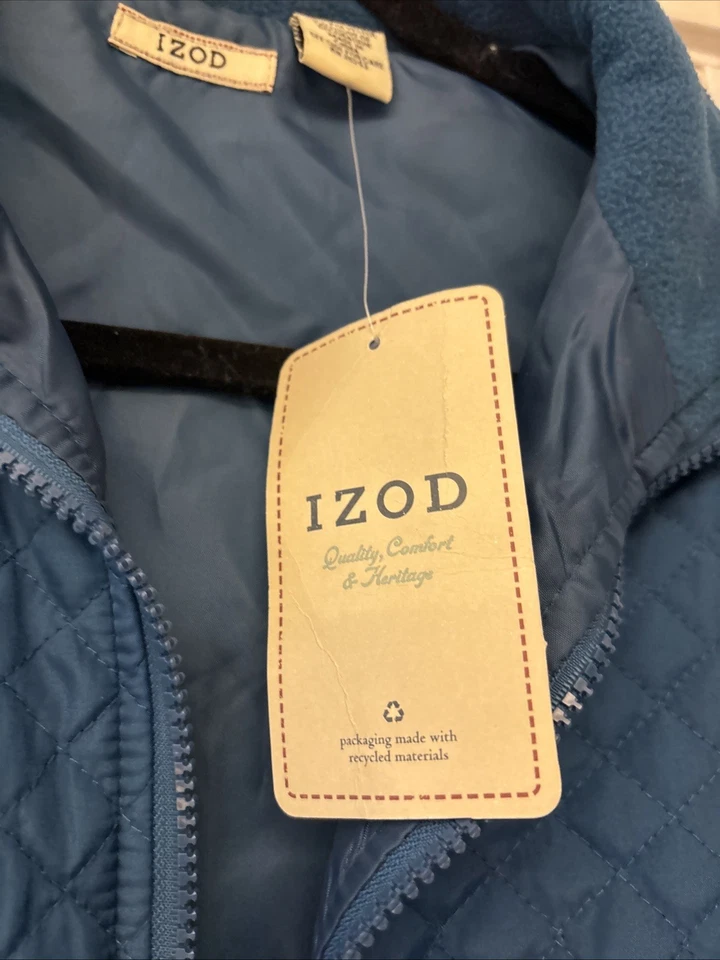 NWT Izod Women's Reversible Full Zip Vest Size Small Fleece & Quilted Aqua Teal - Image 4 of 4