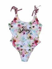 NWT 98 Juicy Couture Pink Floral One Piece Summer Swimsuit Size Small