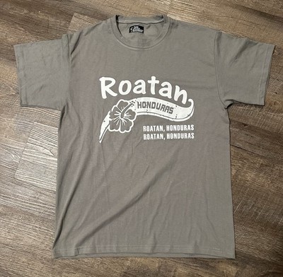 Roatan, Honduras Tuscan Gift Shop Gray Short Sleeve Shirt Size L