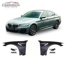 For 17-20 BMW 5' G30 G31 M5 Style Metal Fender Vent Cover Side Marker