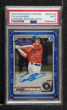 2020 Bowman Chrome Sapphire Edition Prospect Colin Barber PSA 9 MINT Auto 0m76