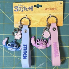 Disney's Stitch Keychain, Angel Keychains, Wristlet, Purse Charm New
