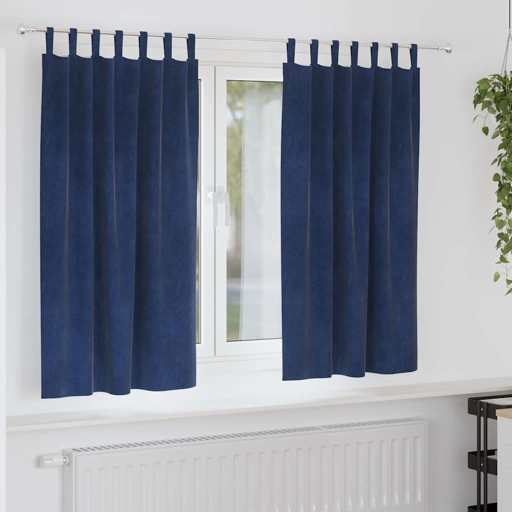 Tende Velluto Blu Scuro 140x175 cm - La Tradizione del Buio