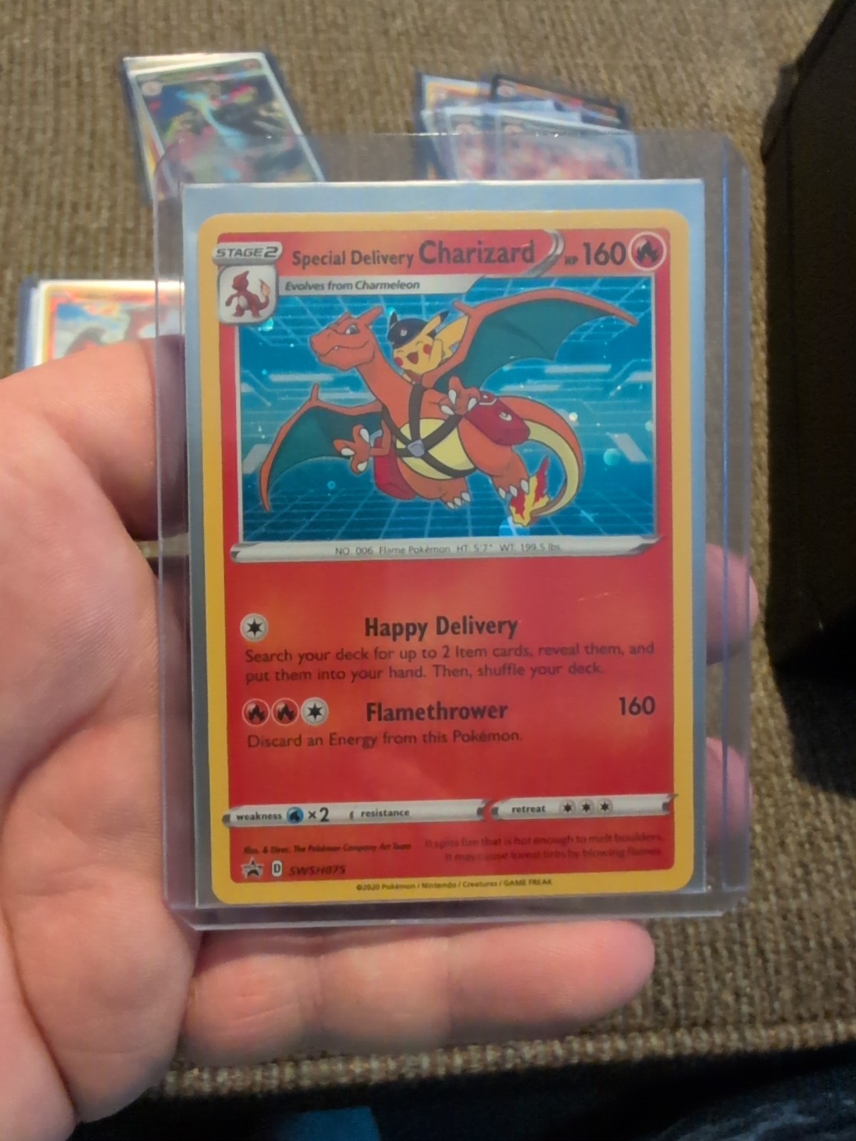 Pokémon TCG Special Delivery Charizard SWSH075 Holo Black Star Promo Mint