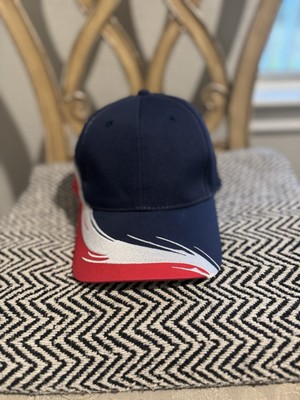 Red White and Blue Wave Design Vintage Baseball Cap Unisex Adjustable New