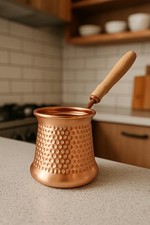 Mokkakanne | Kupfer mit Holzgriff | 350ml Ibrik | Cezve 