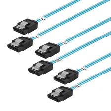 3 Pack Thin SATA III Cable 12" 6Gbps Data Wire with Lock Latch for SSD HDD
