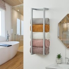 Wall Mounted Metal Bathroom Towel Rack for Modern Small Spaces - Rolled Towel...